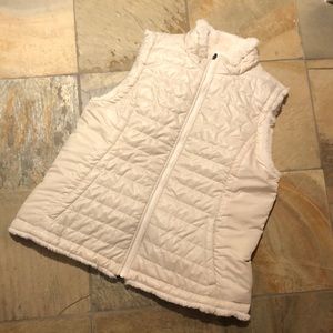 Nicole Miller original cream reversible warm vest. Plush on one side!